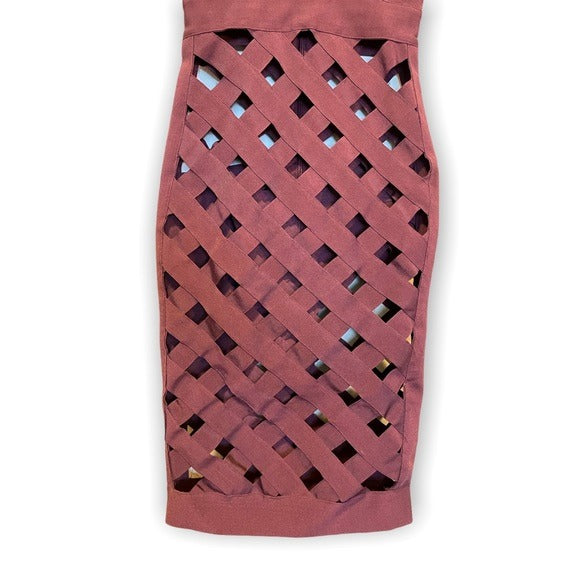 SEXY Cutout WOW Couture Burgundy BANDAGE DRESS |Size: Small|