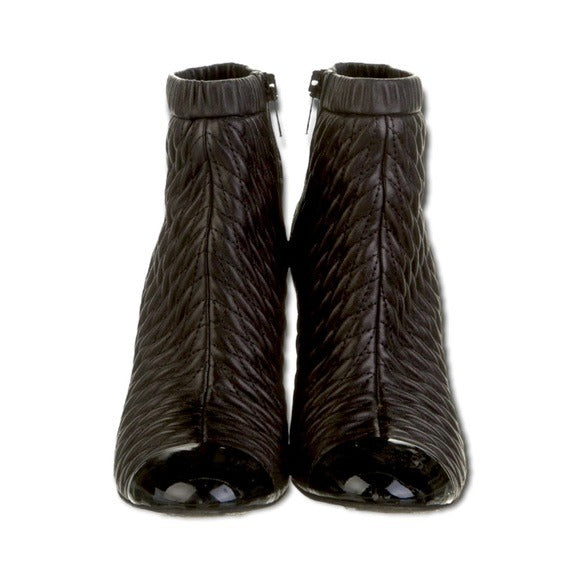 CHANEL Interlocking CC Logo Leather Sock Boots| Size: 8.5 | IT 38.5 |