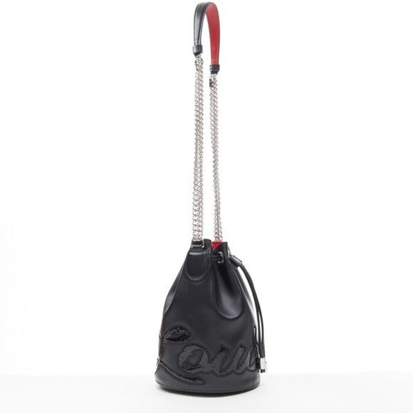 Christian Louboutin Marie Jane Black Calfskin Leather Bucket Bag