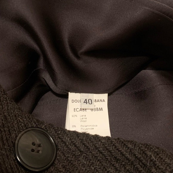 Dolce & Gabbana Wool Tie Belt Long Coat |Size:40|