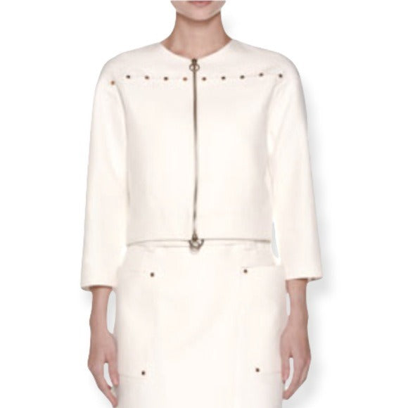 AGNONA White Cropped Jacket