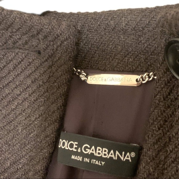 Dolce & Gabbana Wool Tie Belt Long Coat |Size:40|