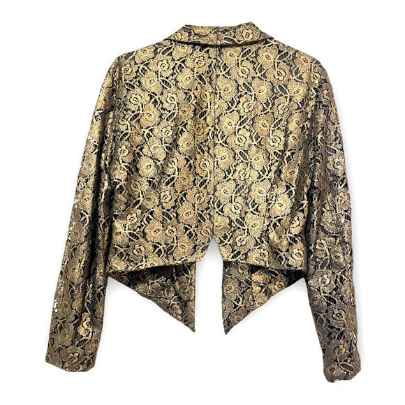 WALTER BAKER Gold Lamè Lace KHLOE JACKET  |Size: Medium|