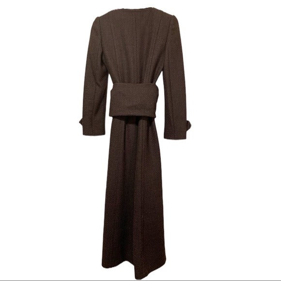 Dolce & Gabbana Wool Tie Belt Long Coat |Size:40|