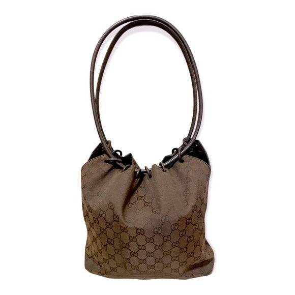 Vintage GUCCI GG Monogram |Shoulder Bag| |Top Handle Bag| |Hoop Ring Bucket Bag|