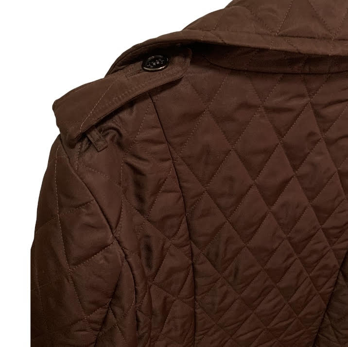 BURBERRY LONDON Women’s Brown Quilted Jacket Size: Large