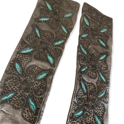 Long Opera Etro Leather Gloves - photo 3 of 8