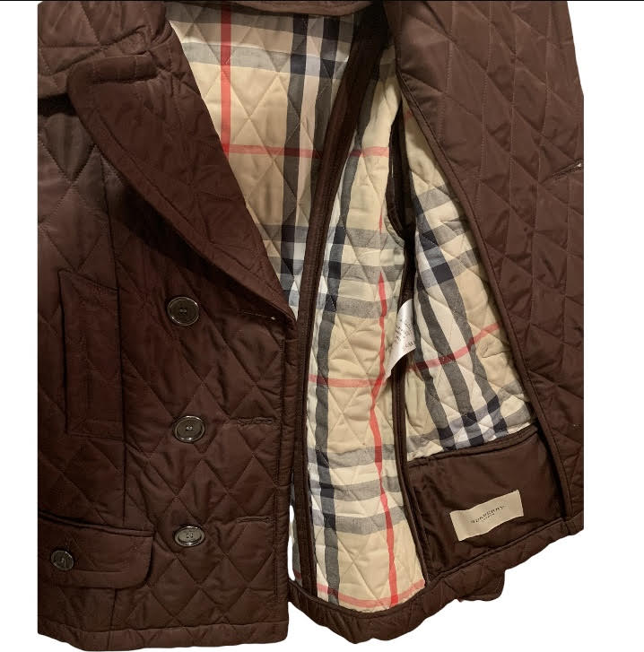 BURBERRY LONDON Women’s Brown Quilted Jacket Size: Large