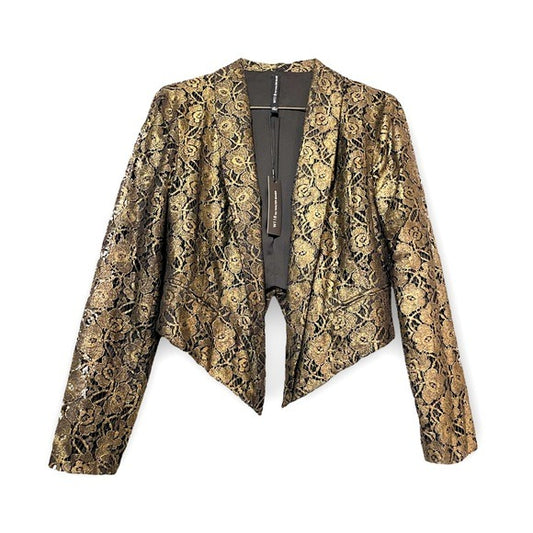 WALTER BAKER Gold Lamè Lace KHLOE JACKET  |Size: Medium|