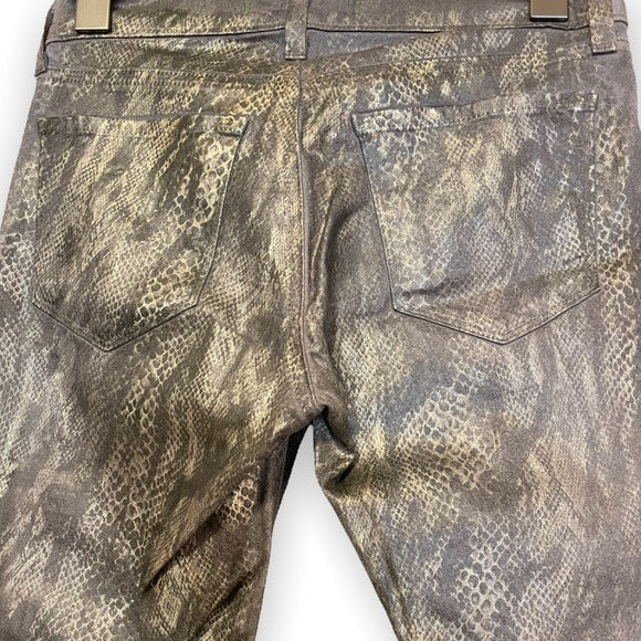 J BRAND Golden Snakeskin Print Pants |Size: 25|
