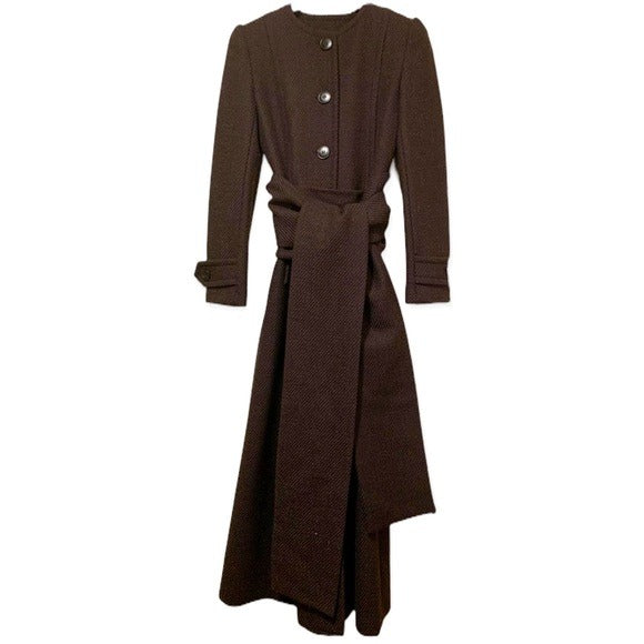 Dolce & Gabbana Wool Tie Belt Long Coat |Size:40|