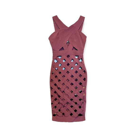 SEXY Cutout WOW Couture Burgundy BANDAGE DRESS |Size: Small|