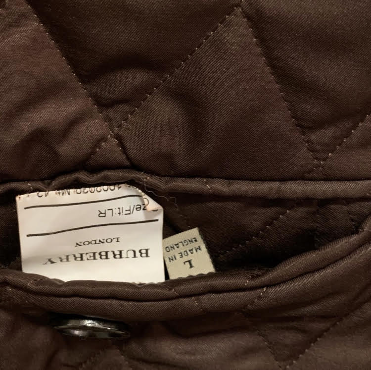 BURBERRY LONDON Women’s Brown Quilted Jacket Size: Large