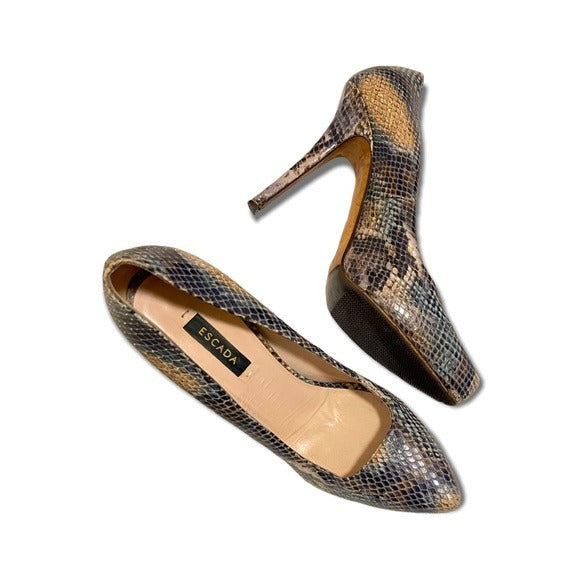 Escada Snakeskin Heels Size: |39|