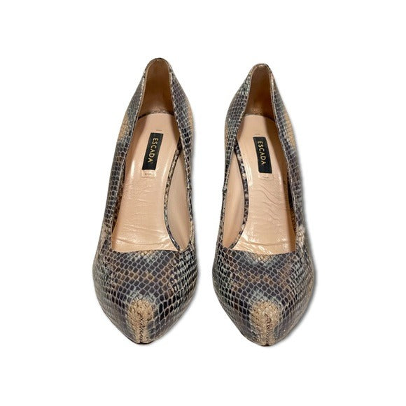 Escada Snakeskin Heels Size: |39|