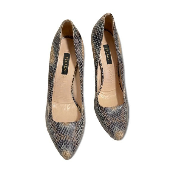 Escada Snakeskin Heels Size: |39|