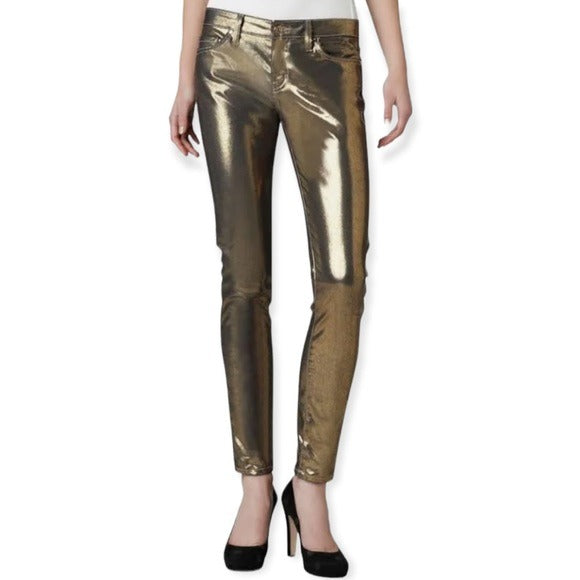 KATE SPADE New York BROOM STREET Metallic Gold Jeans |SIZE:31|