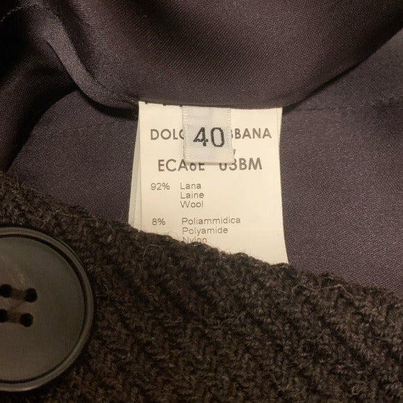 Dolce & Gabbana Wool Tie Belt Long Coat |Size:40|