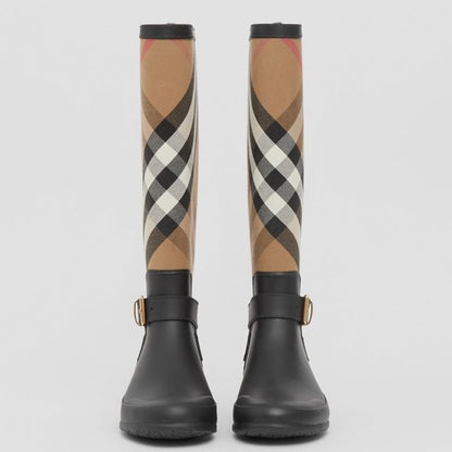 Burberry Strap Detail House Check and Rubber Rain Boots - main product photo