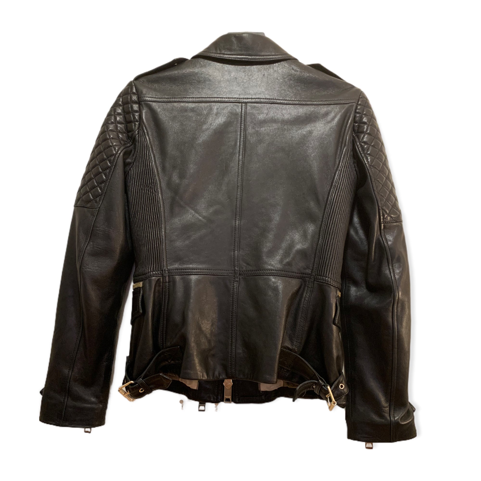 BURBERRY London England Leather Jacket Size: US 6