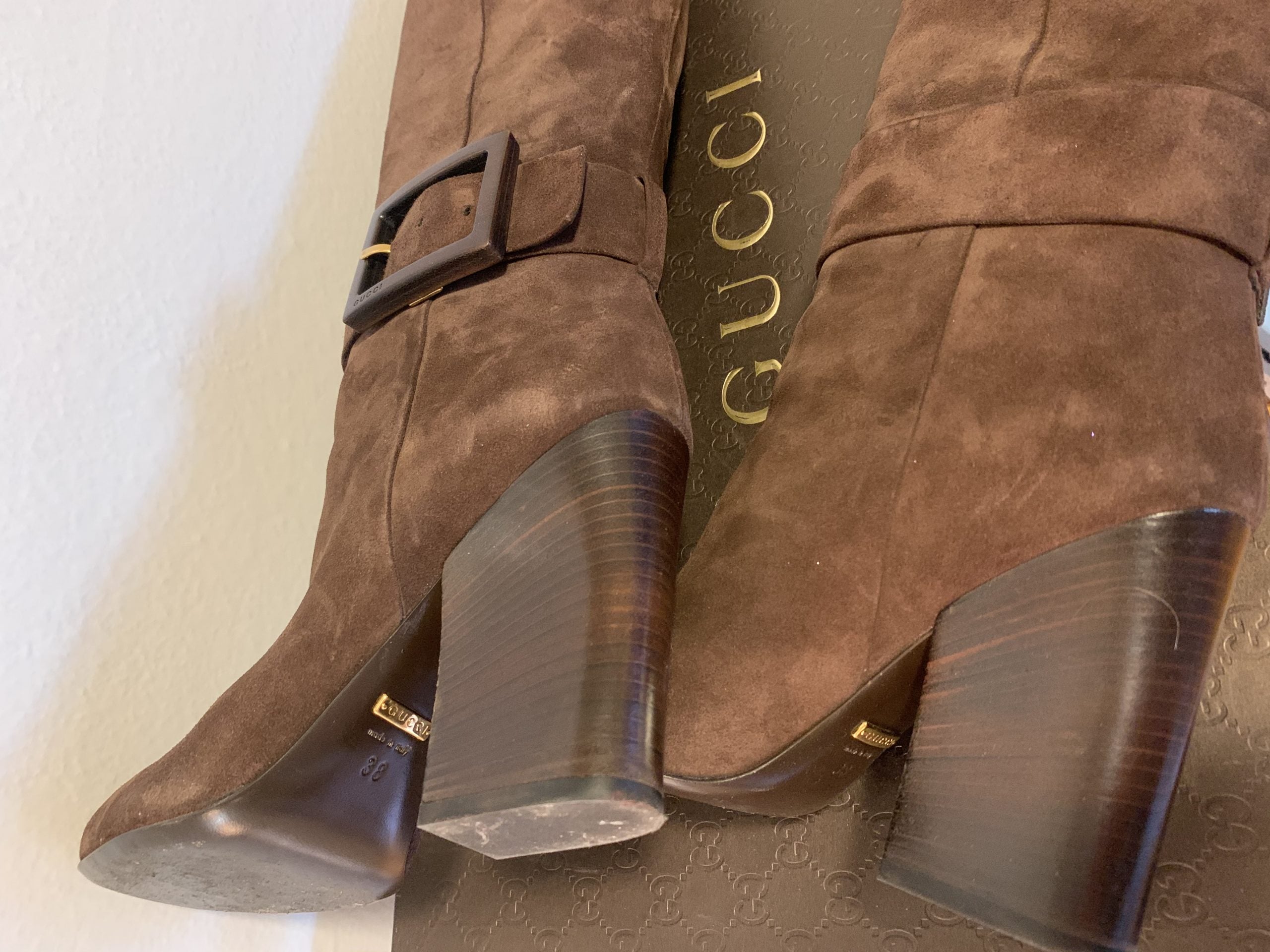 Gucci Cocoa Brown Kesha Suede Boots