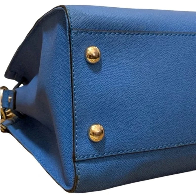 MICHAEL Michael Kors Large Hamilton Heritage Blue PadLock Saffiano Leather Bag