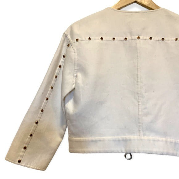 AGNONA White Cropped Jacket