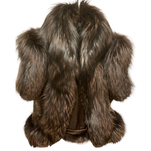 MICHAEL KORS Short Sleeve Genuine Fur Vest