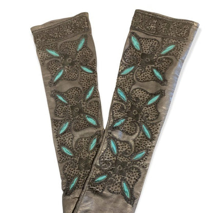 Long Opera Etro Leather Gloves - photo 5 of 8