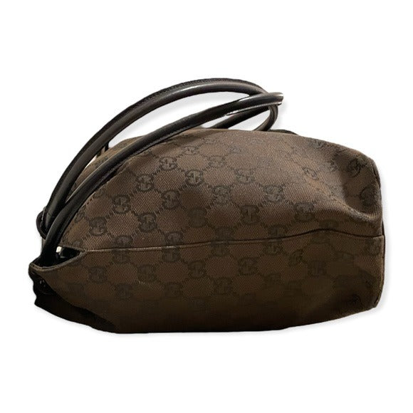 Vintage GUCCI GG Monogram |Shoulder Bag| |Top Handle Bag| |Hoop Ring Bucket Bag|