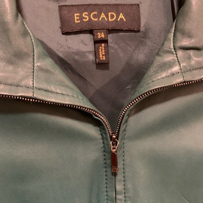 Escada Short Mock-Neck Fitted Leather Jacket - photo 4 of 9