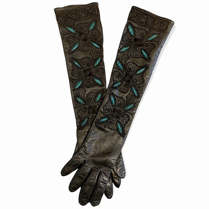Long Opera Etro Leather Gloves - main product photo