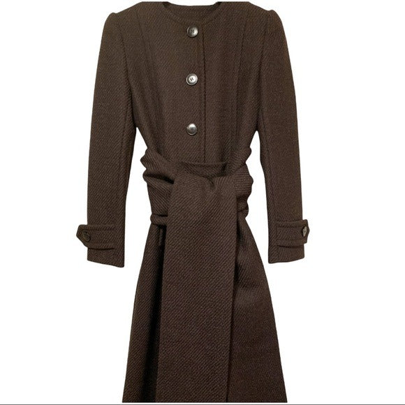 Dolce & Gabbana Wool Tie Belt Long Coat |Size:40|