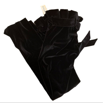 Alice+Olivia Velvet High-Waisted Pants - main product photo