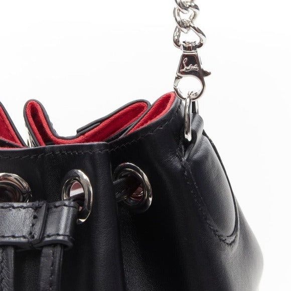 Christian Louboutin Marie Jane Black Calfskin Leather Bucket Bag