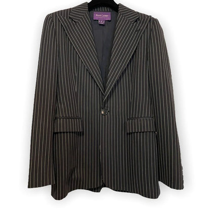 Ralph Lauren Purple Label Collection Women's Black Pinstripe Jacket - photo 7 of 9