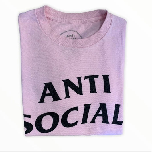 Anti Social Club Pink Women’s T-Shirt Small - photo 2 of 8