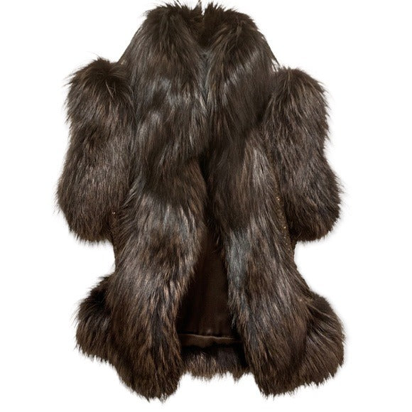 MICHAEL KORS Short Sleeve Genuine Fur Vest