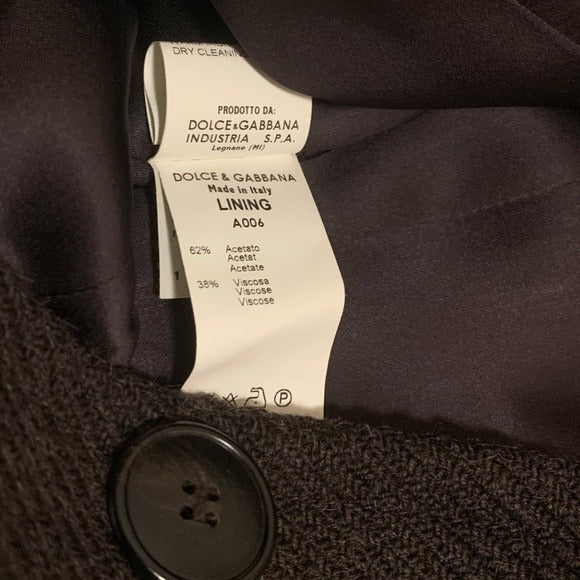 Dolce & Gabbana Wool Tie Belt Long Coat |Size:40|
