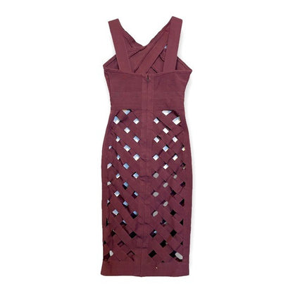 Sexy Cutout WOW Couture Burgundy Bandage Dress - photo 6 of 9