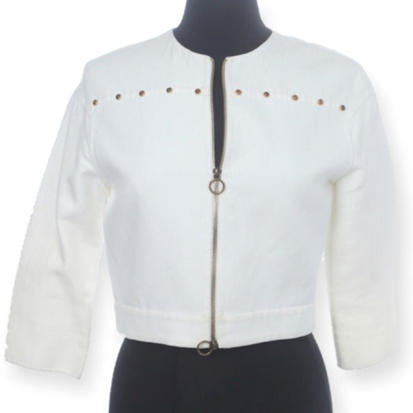 AGNONA White Cropped Jacket