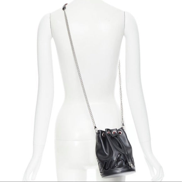 Christian Louboutin Marie Jane Black Calfskin Leather Bucket Bag
