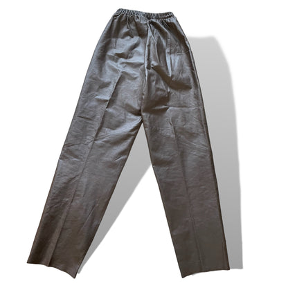 Chocolate Brown Genuine Leather High-Waisted Joggers - photo 3 of 5