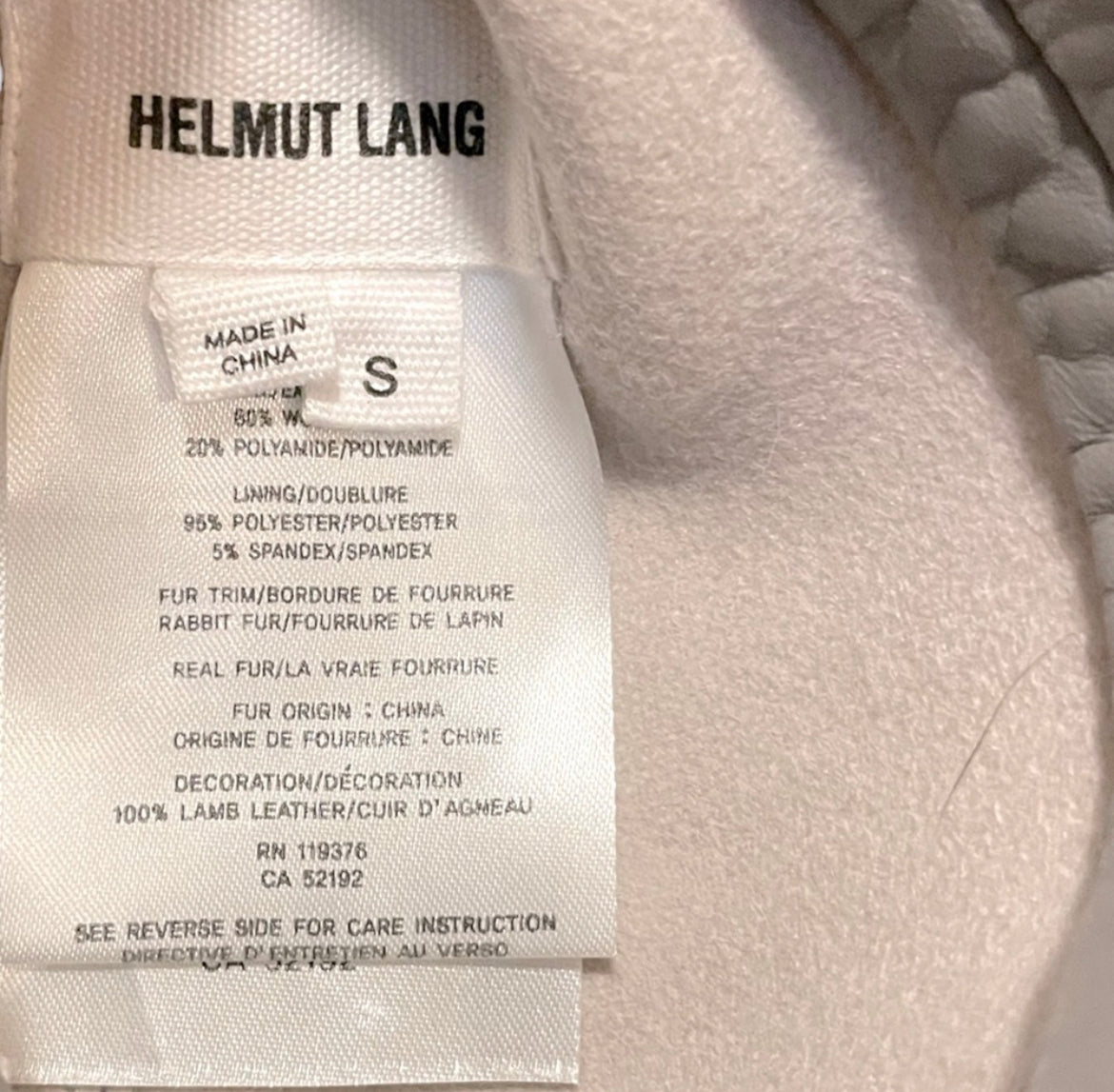 HELMUT LANG Reversible Wool & Fur Jacket with Lamb leather Accents |Size: Small|