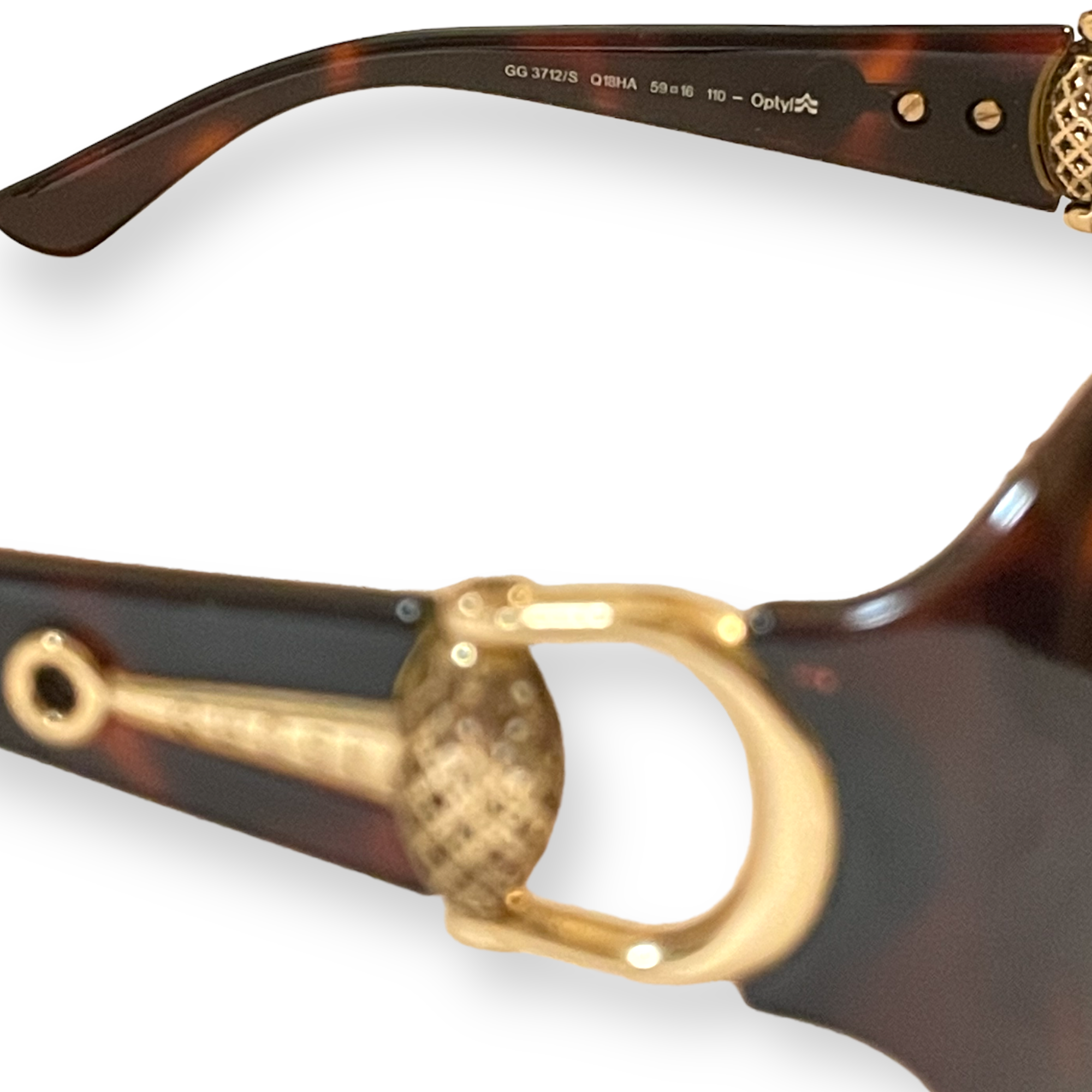 Oversized GUCCI Tortoise Frames with classic gold tone Horse-bit Design