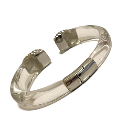 Alexis Bittar Emerald Green, Crystal & Clear Resin Hinge Cuff - photo 8 of 11