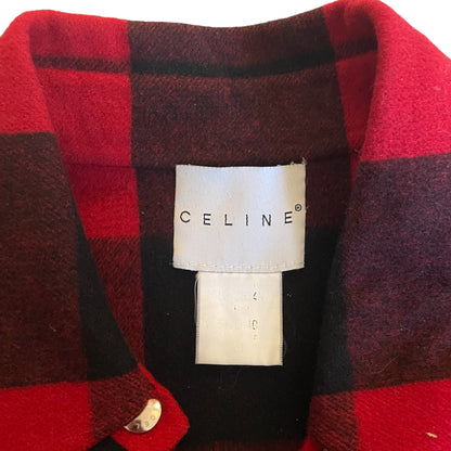 Celine Wool/Cashmere Red & Black Plaid Jacket - photo 2 of 11