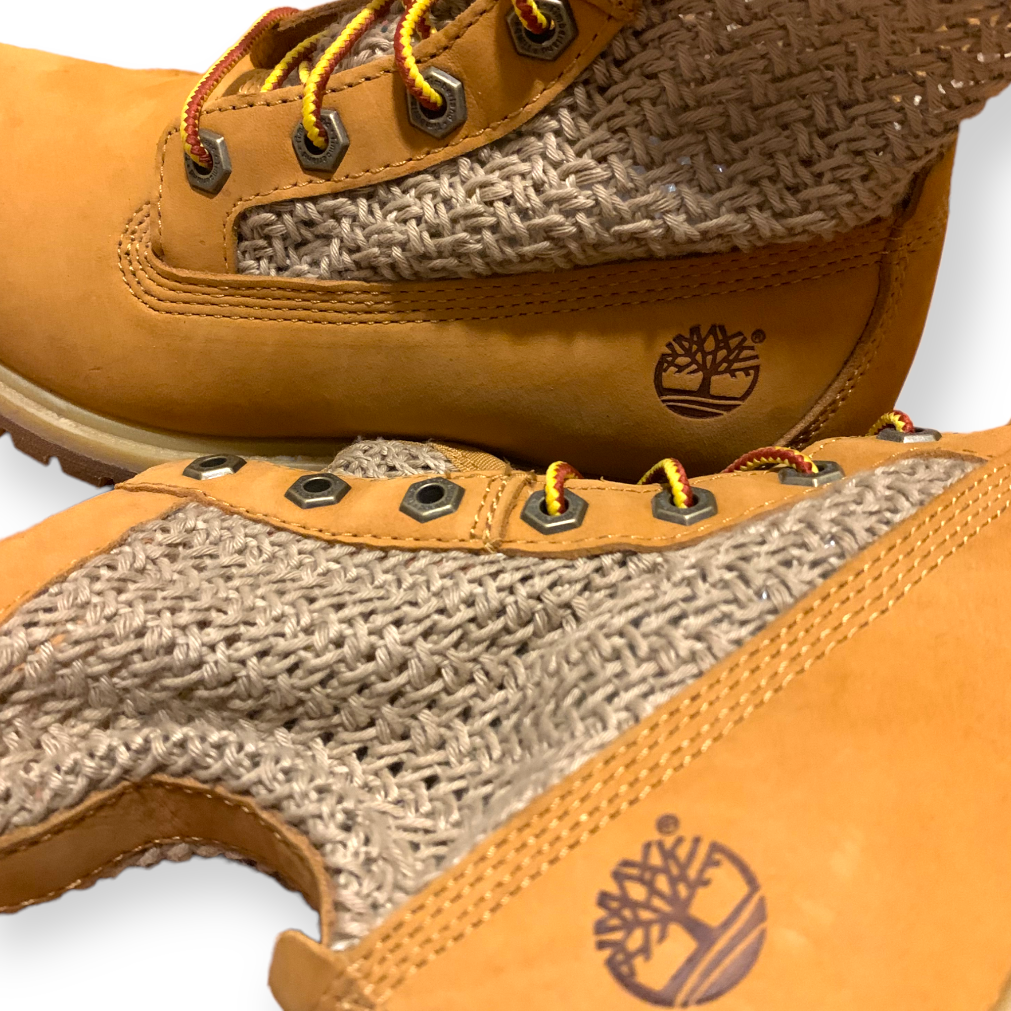 TIMBERLAND boots with Burlap Woven Accents