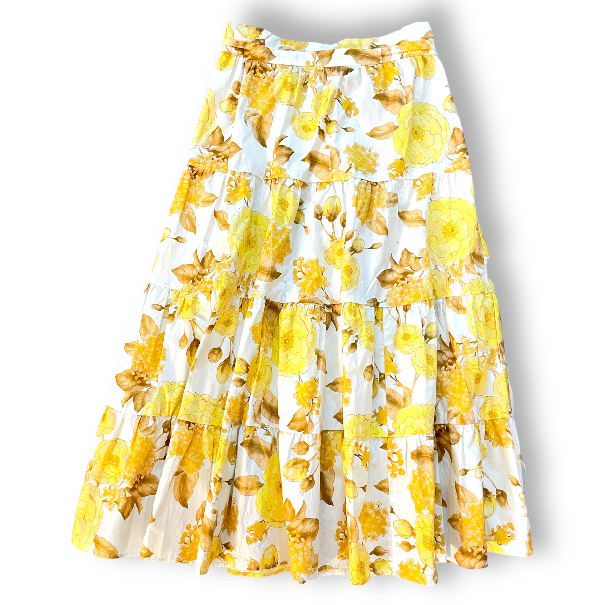 BA&SH Yellow Floral Print Maxi-Skirt & Top Set |Size: Medium| | US6|