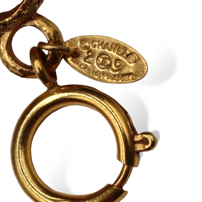 Chanel Vintage Gold-Tone Woven Rope Chain-Link Necklace & Large "CC" Pendant - photo 2 of 11